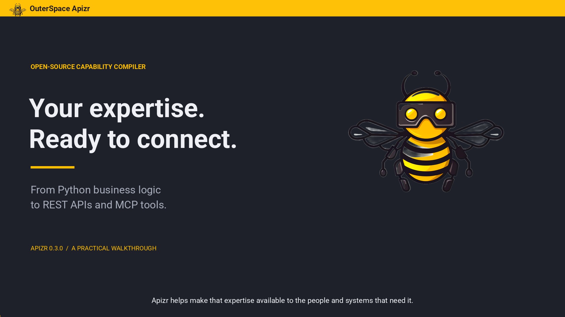 Your expertise. Ready to connect. Apizr demonstration.